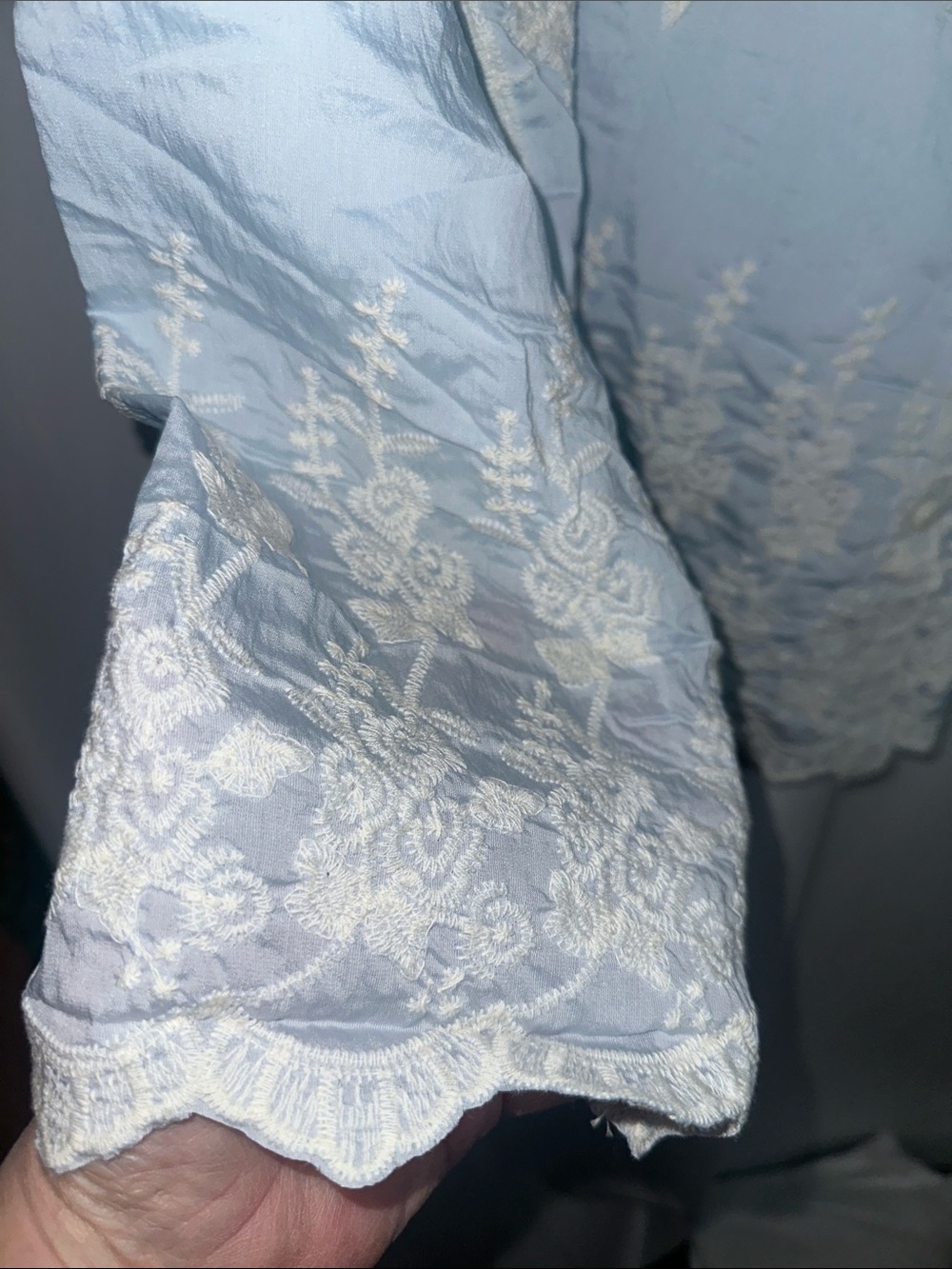 POL One Pale Blue Button-Up Shirt with Contrast Label - Picture 5 of 7